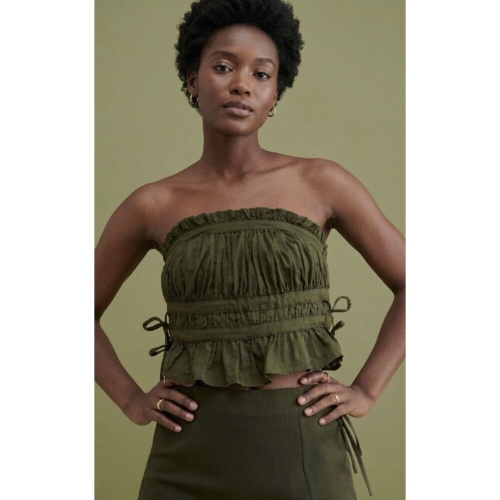 Free People Gabby Tube Top Green Size M